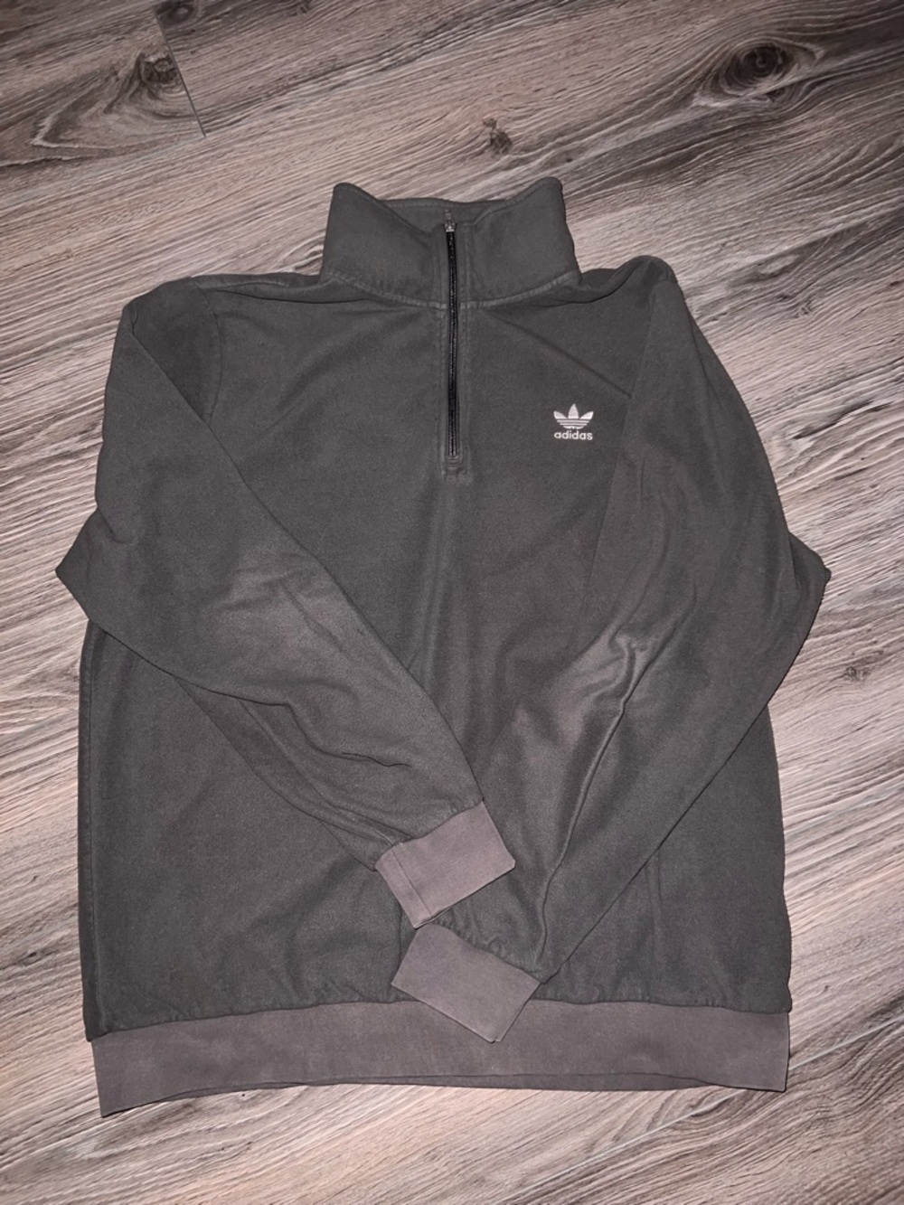 adidas Men's Dark Gray Quarter-Zip Sweater